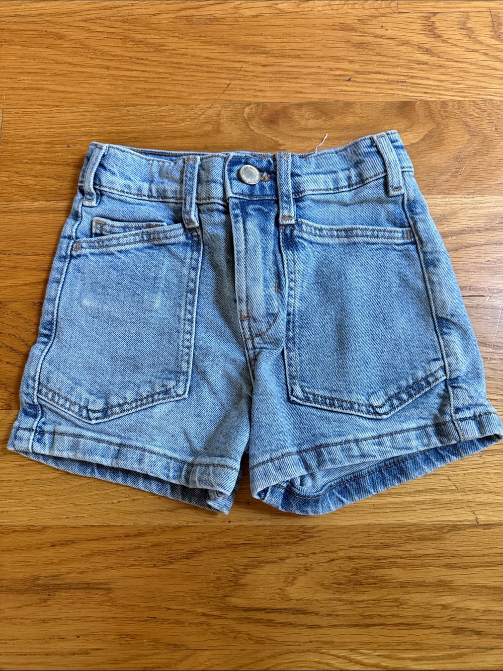 Zara Light Wash Denim High-Waist Shorts